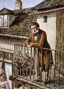 franz von schober an idealized porrait of the composer on his balcony china oil painting artist